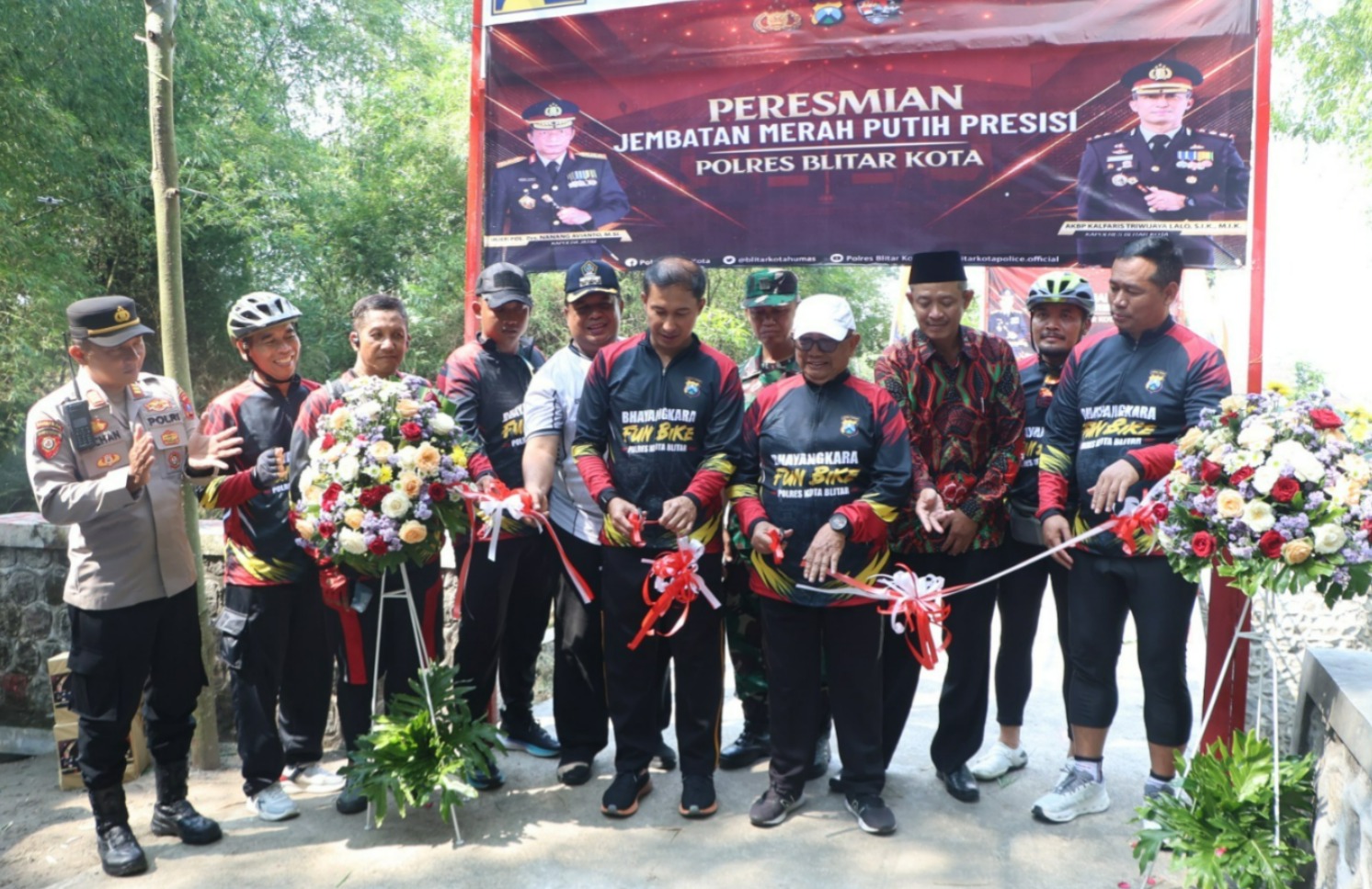 Polres Blitar Kota Resmikan Jembatan Merah Putih Presisi Penghubung Dua Desa