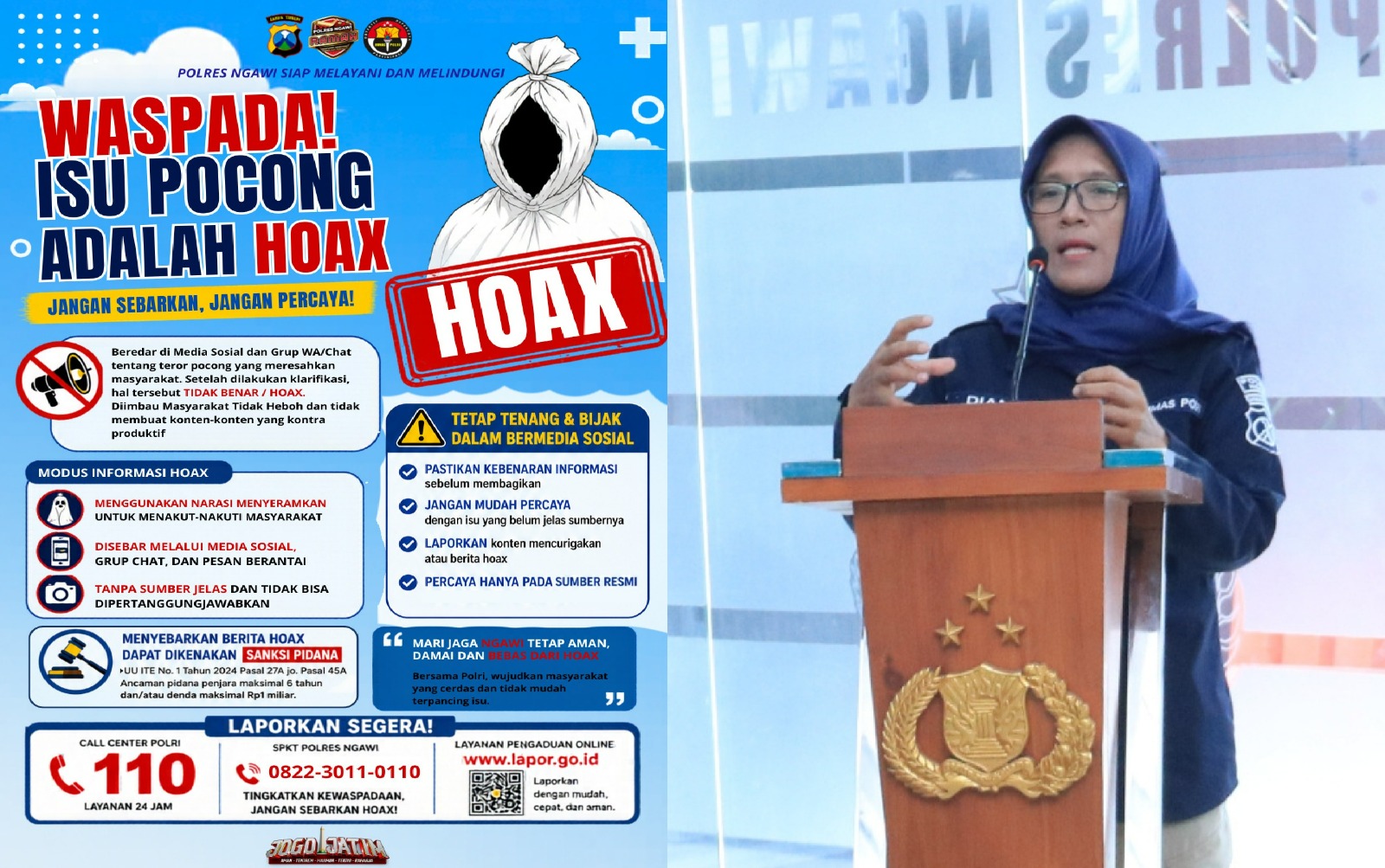 Polres Ngawi Pastikan Teror Pocong Jadi-jadian Tidak Benar