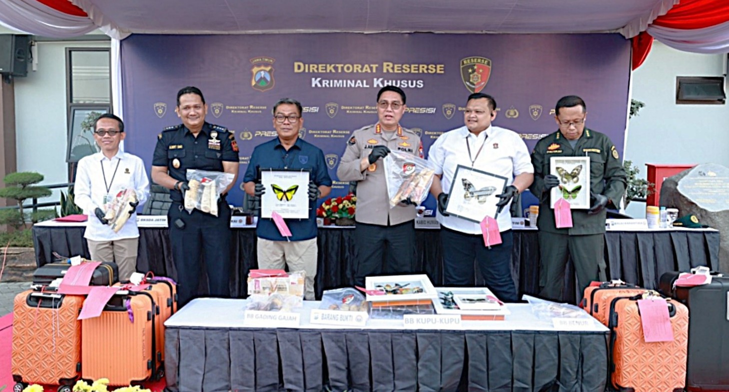 Polda Jatim Ungkap Tiga Kasus Kejahatan Sumber Daya Alam, Empat Tersangka Diamankan